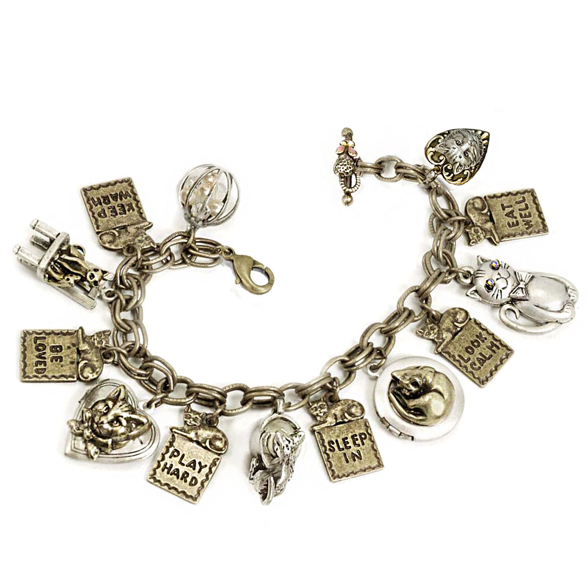 'Things I Learned From My Cat' Charm Bracelet BR222 - Sweet Romance Wholesale