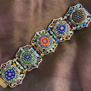Millefiori Glass Moorish Statement Bracelet BR476 - Sweet Romance Wholesale
