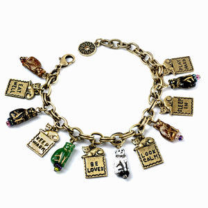 Good Life Cat Charm Bracelet BR549 - Sweet Romance Wholesale