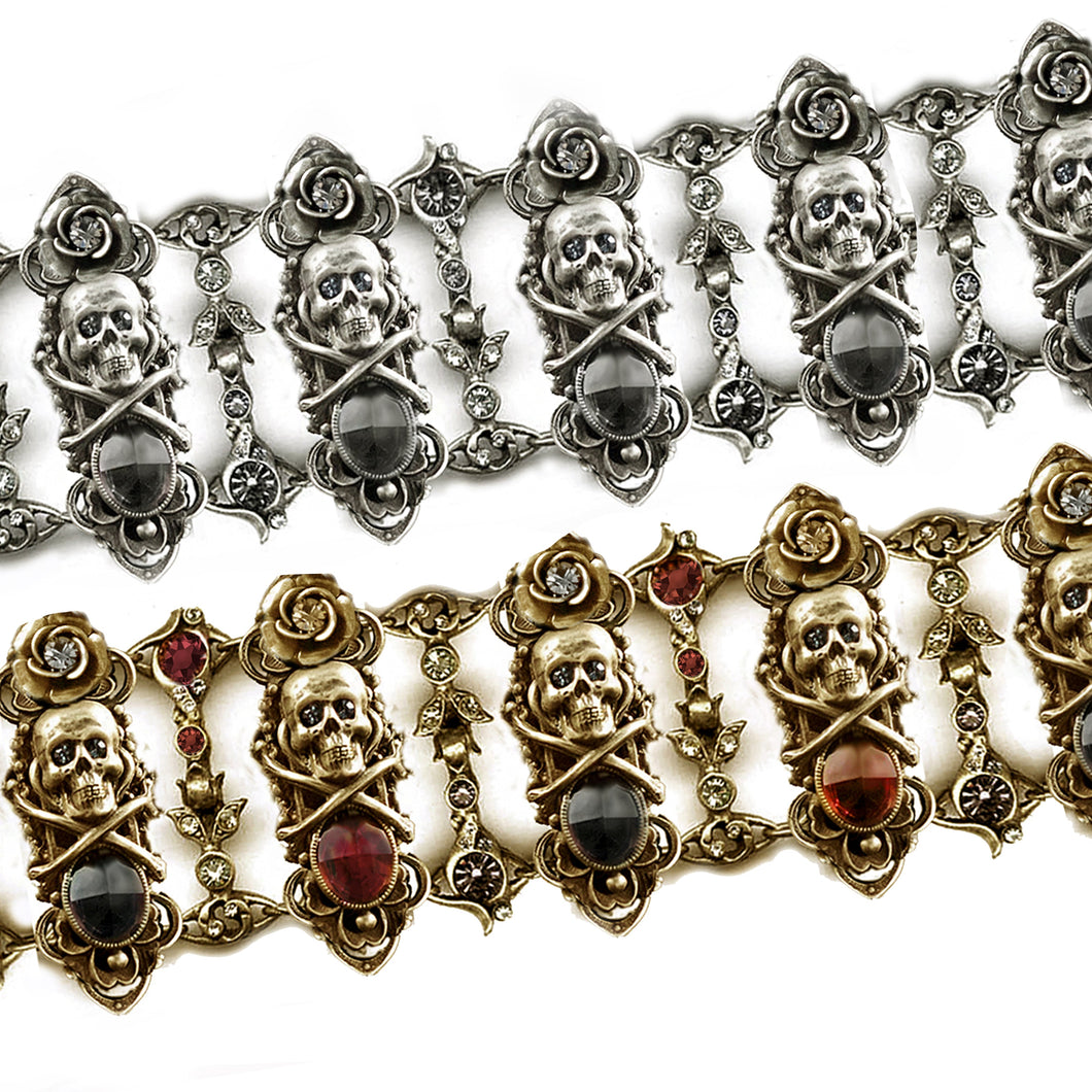Skull and Crossbones Gothic Bracelet - Sweet Romance Wholesale