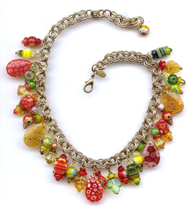 Millefiori Citrus Bead Necklace - Sweet Romance Wholesale