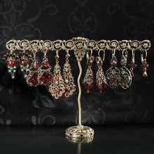 Load image into Gallery viewer, Bronze Trellis Display &amp; Garnet Earrings DEAL105 - Sweet Romance Wholesale
