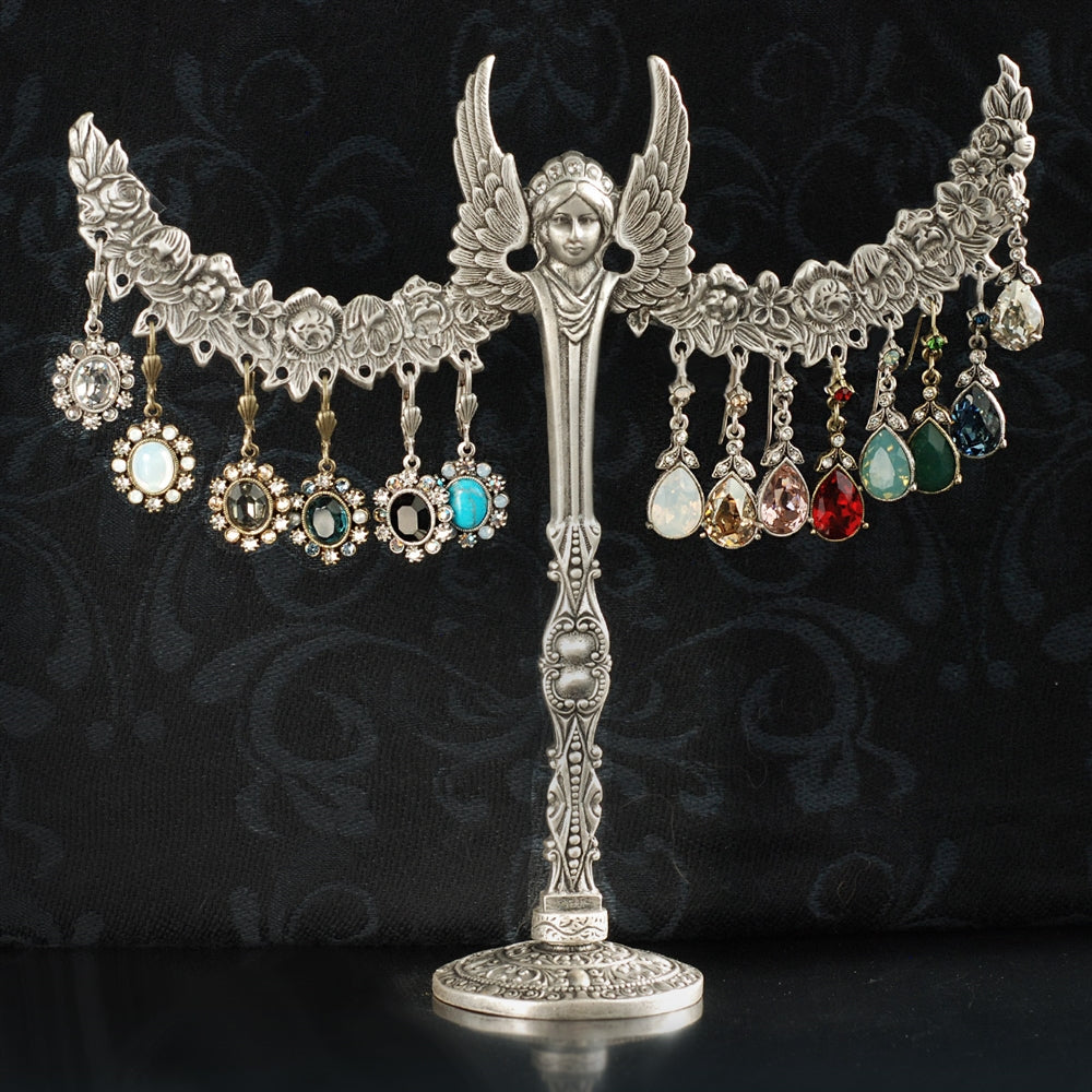 Silver Angel Display with Swarovski Crystal Earrings Deal109 - Sweet Romance Wholesale