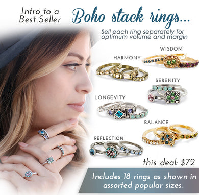 Boho Stack Rings Intro Deal DEALSTACK - Sweet Romance Wholesale