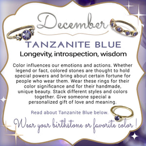 Stackable December Birthstone Ring - Tanzanite Blue - Sweet Romance Wholesale