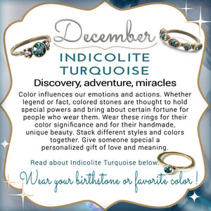 Stackable December Birthstone Ring - Indicolite Turquoise - Sweet Romance Wholesale