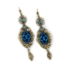 Load image into Gallery viewer, Peacock Vintage Glass Earrings E1038 - Sweet Romance Wholesale