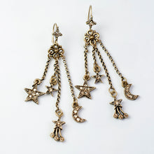 Load image into Gallery viewer, Moon &amp; Star Delicate Tassel Earrings E1500 - Sweet Romance Wholesale