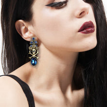 Load image into Gallery viewer, Elvira&#39;s Skull and Roses Earrings EL_E1517 - Sweet Romance Wholesale