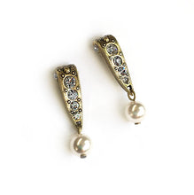 Load image into Gallery viewer, Vintage Art Deco Pearl Crystal Earrings E1525 - Sweet Romance Wholesale