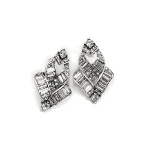 Art Deco Vee Baguette Crystal Earrings E763 - Sweet Romance Wholesale