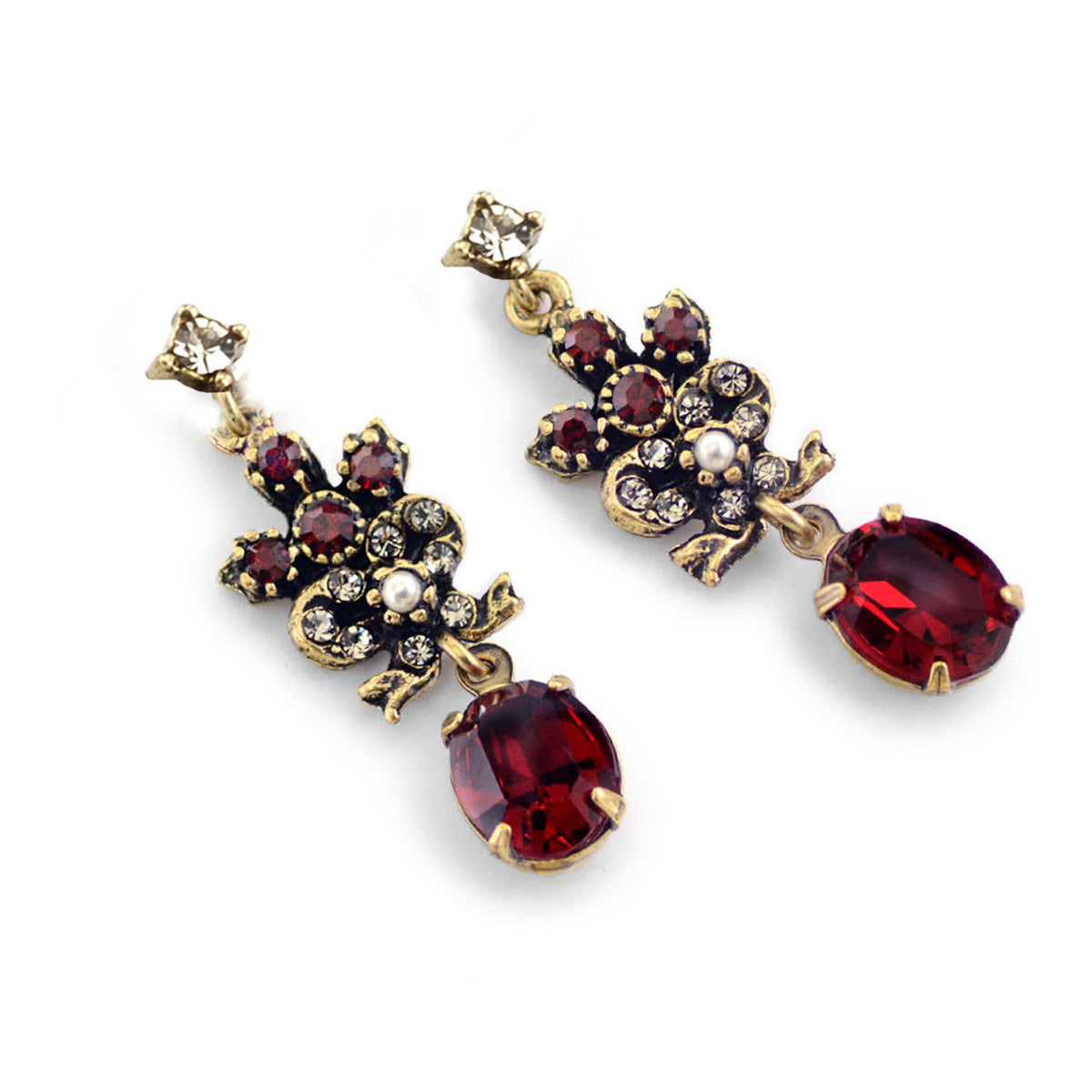Victorian Garnet Earrings E958 - Sweet Romance Wholesale