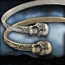 Load image into Gallery viewer, Elvira&#39;s Skinny Stacking Skulls Cuff Bracelet BR120 - Sweet Romance Wholesale
