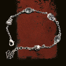 Load image into Gallery viewer, Elvira&#39;s Tiny Skulls and Jewels Chain Bracelet BR121 - Sweet Romance Wholesale