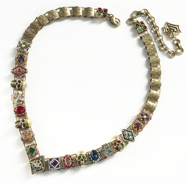 Elvira's Loteria Charm Necklace, Vintage Goth Jewelry