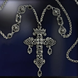 Elvira's Gothic Jewel Cross Necklace - Sweet Romance Wholesale