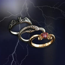 Load image into Gallery viewer, Elvira&#39;s Stacking Ring Set: Bat, Serpent, Heart EL_R101 - Sweet Romance Wholesale