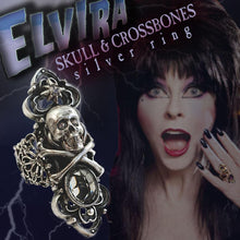 Load image into Gallery viewer, Elvira&#39;s Skull &amp; Crossbones Ring EL_R112 - Sweet Romance Wholesale
