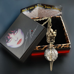Elvira's Cat on a Crystal Ball Necklace EL_N117 - Sweet Romance Wholesale