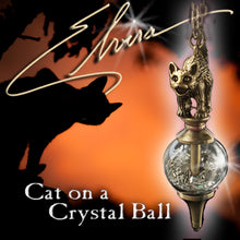 Load image into Gallery viewer, Elvira&#39;s Cat on a Crystal Ball Necklace EL_N117 - Sweet Romance Wholesale