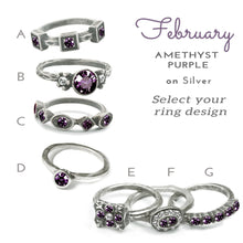 Load image into Gallery viewer, Stackable February Birthstone Ring - Amethyst Purple - Sweet Romance Wholesale