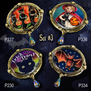 Witch and Moon Retro Halloween Pin - Sweet Romance Wholesale