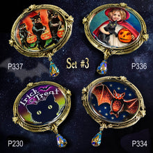 Load image into Gallery viewer, Set of 4 Retro Halloween Pins Set #2 - Sweet Romance Wholesale