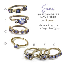 Load image into Gallery viewer, Stackable June Birthstone Ring - Alexandrite Lavender - Sweet Romance Wholesale