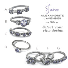 Load image into Gallery viewer, Stackable June Birthstone Ring - Alexandrite Lavender - Sweet Romance Wholesale