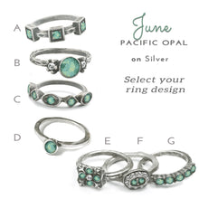 Load image into Gallery viewer, Stackable June Birthstone Ring - Pacific Opal - Sweet Romance Wholesale