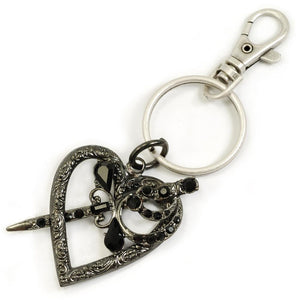 Heart & Dagger Keychain KEY114 - Sweet Romance Wholesale