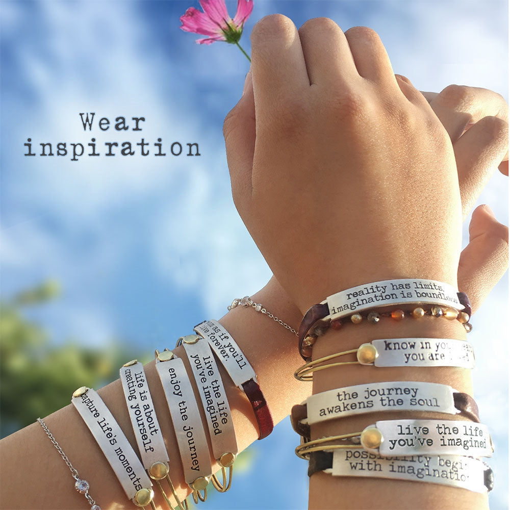 Inspirational Message Bar Bangle Bracelets - Sweet Romance Wholesale