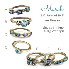 Load image into Gallery viewer, Stackable March Birthstone Ring - Aquamarine Blue - Sweet Romance Wholesale