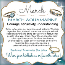 Load image into Gallery viewer, Stackable March Birthstone Ring - Aquamarine Blue - Sweet Romance Wholesale