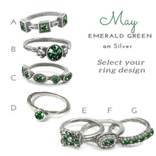 Load image into Gallery viewer, Stackable May Birthstone Ring - Emerald Green - Sweet Romance Wholesale