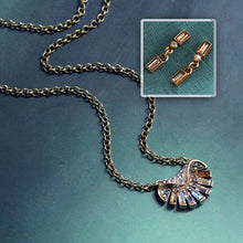 Load image into Gallery viewer, Art Deco Aurora Shell Ocean Necklace &amp; Earring Set - Sweet Romance Wholesale