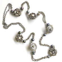 Load image into Gallery viewer, Celtic Clover Medallions &amp; Pearls Necklace N1459 - Sweet Romance Wholesale