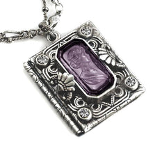 Load image into Gallery viewer, Silver Intaglio Book Locket - Sweet Romance Wholesale