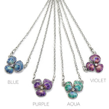 Load image into Gallery viewer, Vintage Enamel Pansy Necklace N1590 - Sweet Romance Wholesale