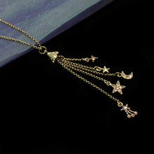 Load image into Gallery viewer, Moon &amp; Star Delicate Tassel Necklace N1630 - Sweet Romance Wholesale