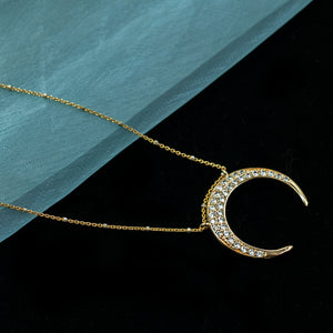 Inverted Crescent Moon Necklace N1705 - Sweet Romance Wholesale
