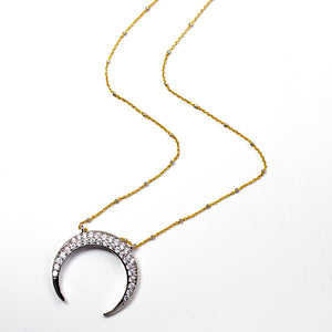 Inverted Crescent Moon Necklace N1705 - Sweet Romance Wholesale