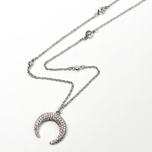 Mini Crescent Moon Necklace N1709 - Sweet Romance Wholesale