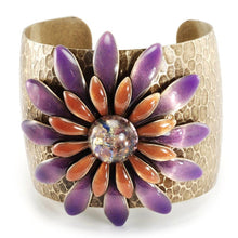 Load image into Gallery viewer, Purple Rouge &amp; Opal Daisy Cuff OL_BR109 - Sweet Romance Wholesale
