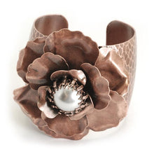 Load image into Gallery viewer, Camellia Flower &amp; Pearl Cuff Bracelet OL_BR111 - Sweet Romance Wholesale