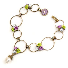 Load image into Gallery viewer, Roses &amp; Circle Link Bracelet - Sweet Romance Wholesale