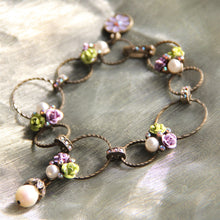 Load image into Gallery viewer, Roses &amp; Circle Link Bracelet - Sweet Romance Wholesale