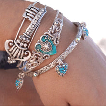 Load image into Gallery viewer, Blue Hearts Bangle Bracelet Set OL_BR305-353-354 - Sweet Romance Wholesale