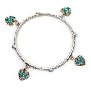 Rainbow Hearts Bangle Bracelet OL_BR305 - Sweet Romance Wholesale