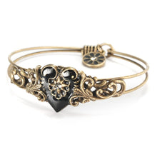 Load image into Gallery viewer, Black Enamel Heart Bracelet BR353 - Sweet Romance Wholesale